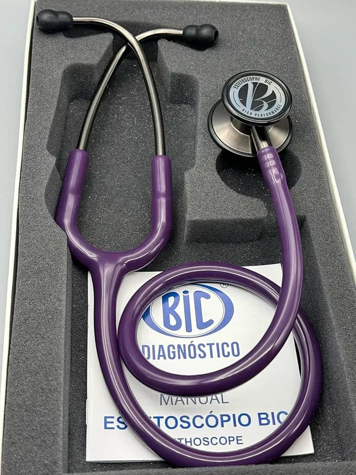 Estetoscópio Bic Eternity III Malbec Grafite ES1527 - Excelente Ausculta - Garantia de 5 anos