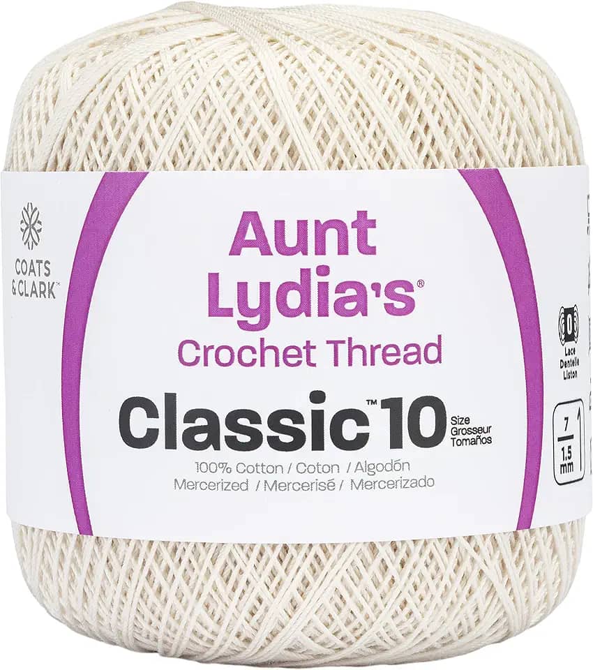 Red Heart Linha de crochê clássica, pacote com 1, branco antigo, 300 m