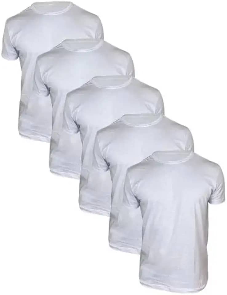 Kit 5 Camisetas Masculinas Algodão Premium Básicas Lisas