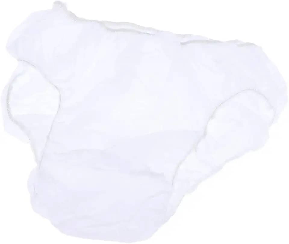 barenx 50 peças de cuecas descartáveis de tecido não tecido simples para mulheres e homens - Branca