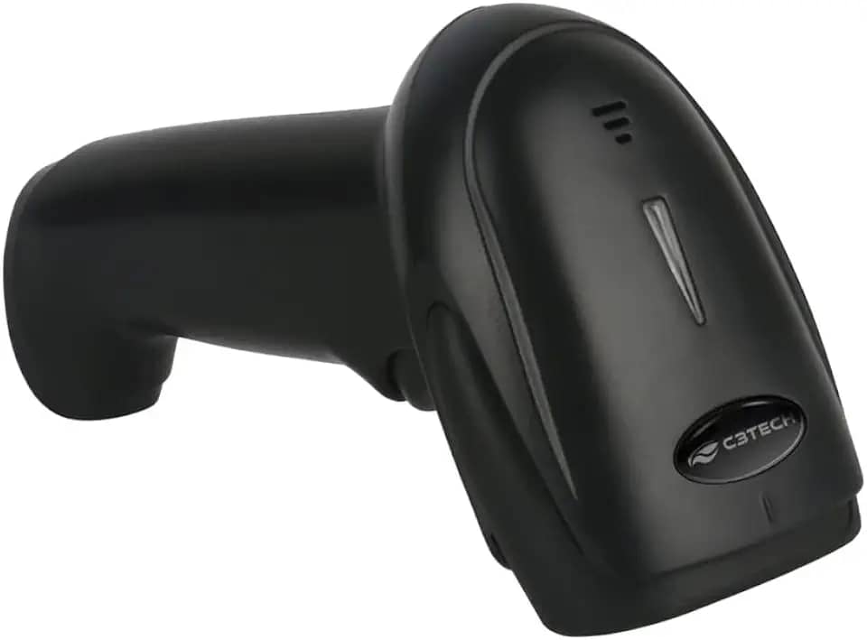 Leitor de codigo de barras C3Tech sem fio 2.4GHz LB-W110BK, 1D 2D QR code, sensor Cmos,WI-FI, Leitura de imagem inversa