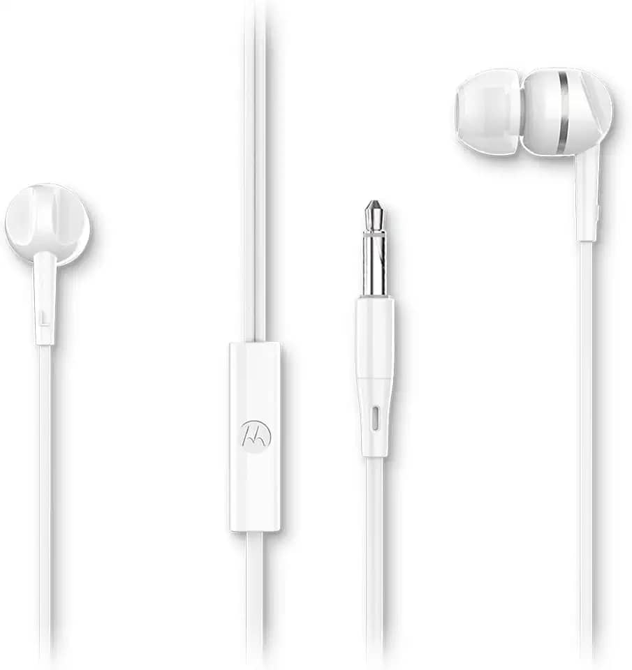 Motorola, Earbuds 105, Fone de Ouvido com Microfone, Branco