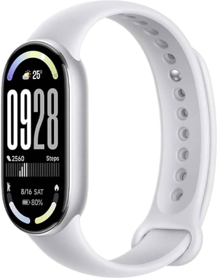 Relógio Mi Band 10 smart-band 10 (GLOBAL) Pulseira Inteligente, Tela AMOLED 1,72, Relógio inteligente, Fitness, Pulseira Impermeável, 150 Modos Esportivos (PRATA) (SILVER)