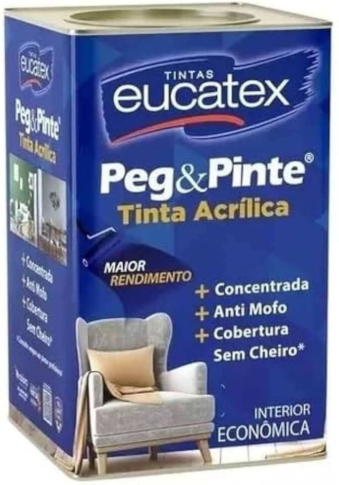 Tinta para Parede Pegue e Pinte Acrílica Eucatex 18 Litros Areia Pipa