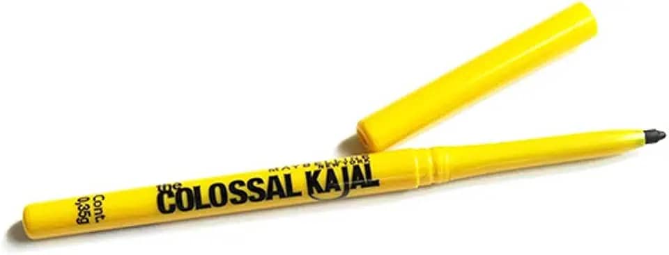 Maybelline NY The Colossal Kajal, Lápis de Olhos com Cor Ultra Intensa e Longa Duração 12H, À Prova de Manchas, Secagem Rápida, Aplicação Precisa, Preto, Volume Único