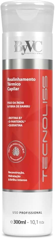 Escova Progressiva Orgânica Sem Formol Tecnoliss 300ml – Alinhamento Térmico Profissional, Redução de Volume, Controle de Frizz, Brilho Espelhado, Com Biotina, Queratina, D-Pantenol e Broto de Bambu