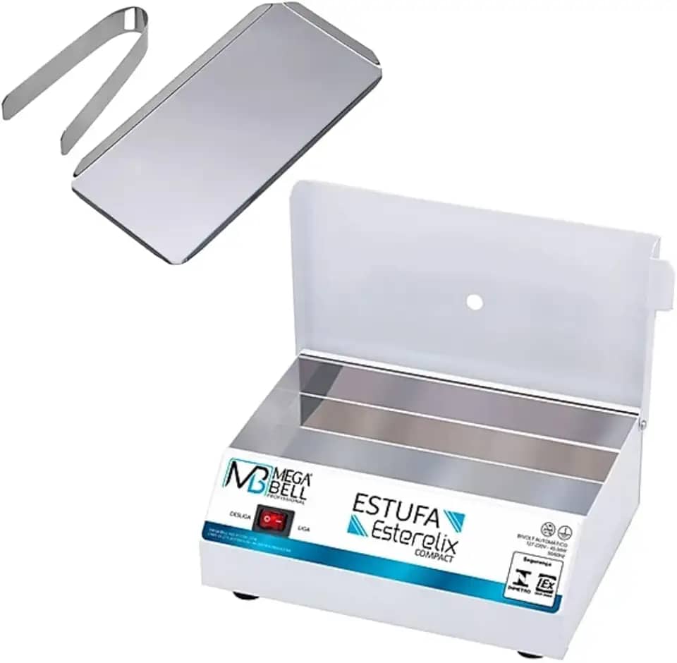 Kit Estufa Esterilizadora para Manicure Esterilizador de Alicates + Bandeja + Pinça