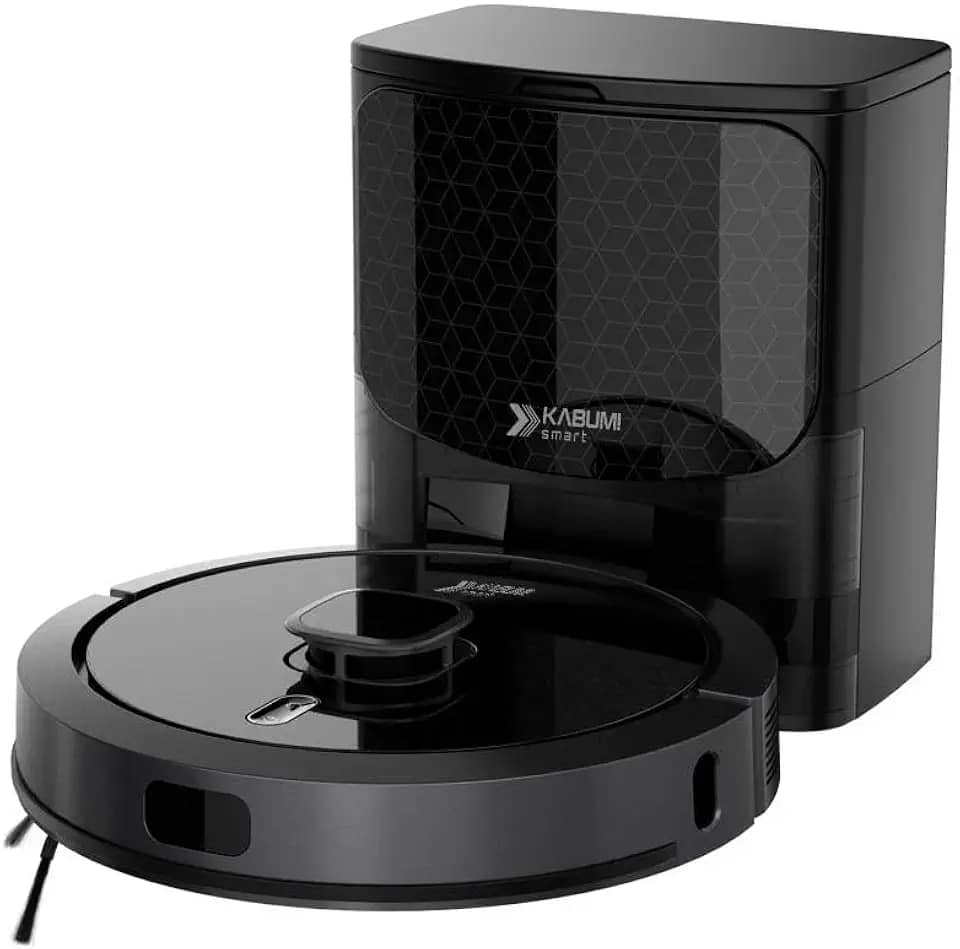 Robô Aspirador KaBuM! Smart 900 Preto IR360° Controle via app Recipiente dispensador de pó Base Autolimpante G7 (110, Volts)