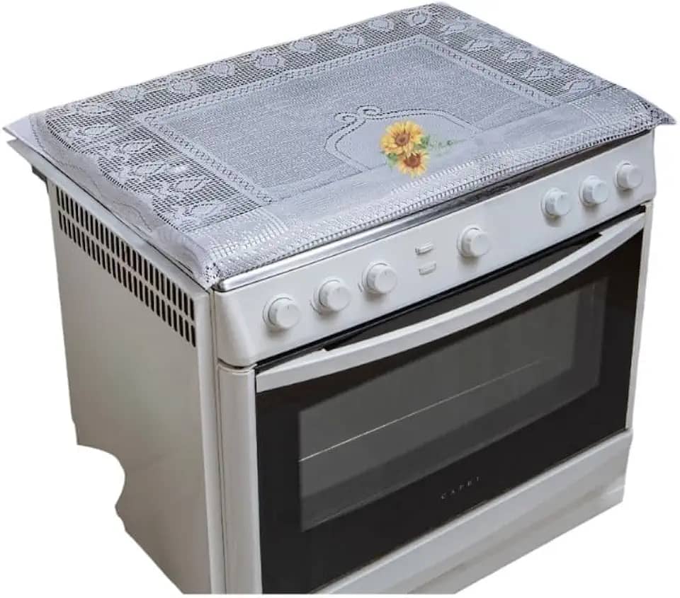 Capa de Fogão 6 Bocas Rendada Estampada (Girassol)