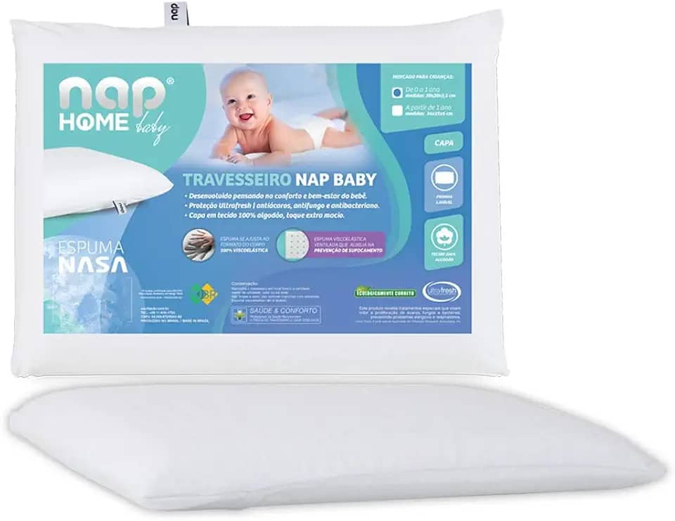 Travesseiro para bebê Nasa Visco Elástico Recém Nascido Baby Nap