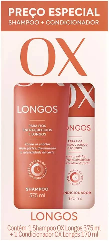 Ox - Shampoo 375ml e Condicionador 170ml Promopack Longos
