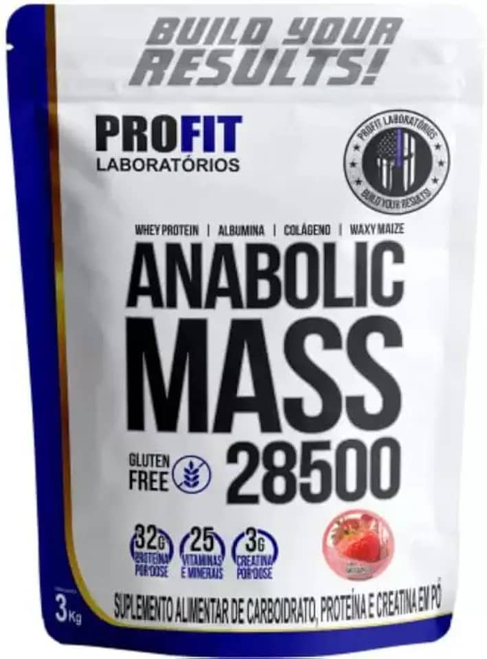 Max Titanium Anabolic Mass 28500 Morango 3Kg Profit