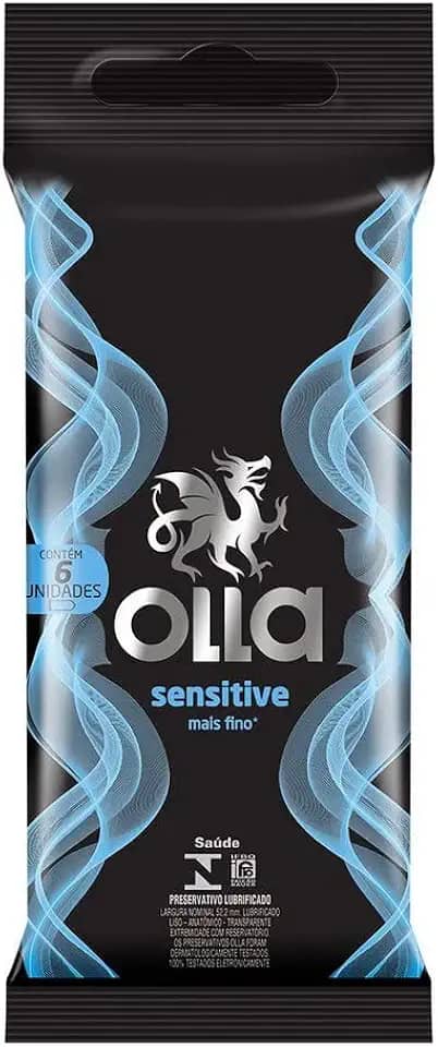 Preservativo Camisinha Olla Sensitive, Olla, Pacote com 6 unidades