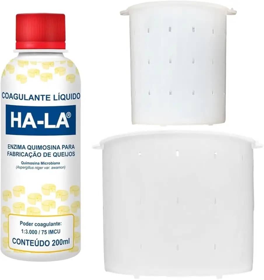 Coalho Líquido Ha-la Coagulante + 1 Forma Queijo Minas 500g + Forma Minas 1Kg