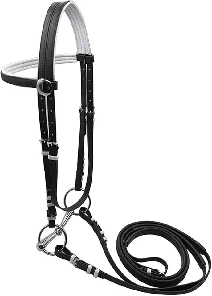 UGPLM Rédea de cavalo com correia de rédea, equipamento equestre, corda de montaria confortável e versátil para treinamento de aulas