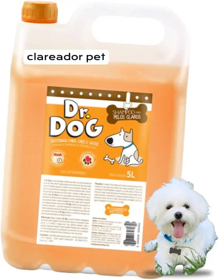 Shampoo Pet Hipoalergênico, pH neutro, para cães e gatos de peles sensíveis, alto rendimento, Não arde ou irrita os olhos, galão 5 litros - versões (Clareador Pet (Blueberry))