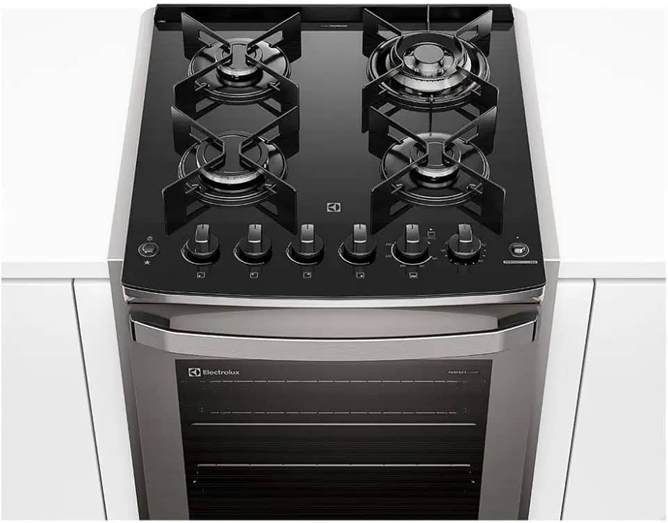 Fogão de Embutir 4 bocas Electrolux Cinza Experience com Mesa de Vidro, PerfectCook360 e VaporBake (FE4EC) 127V
