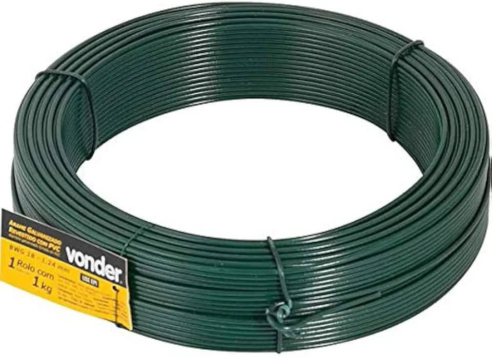Arame Revestido Pvc com 01kg Verde Bwg18 - Vonder
