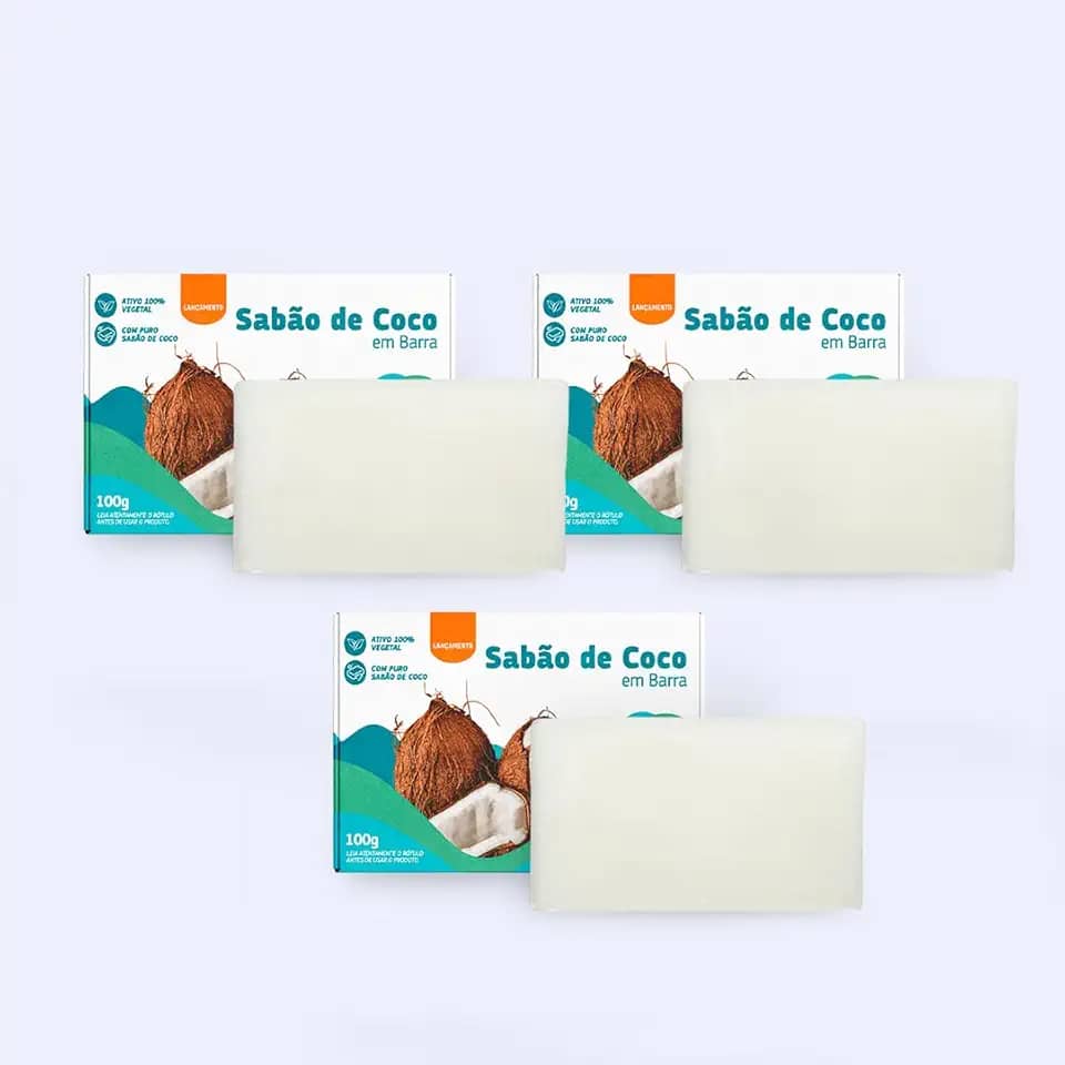 Sabão de Coco em barra - 3 unidades