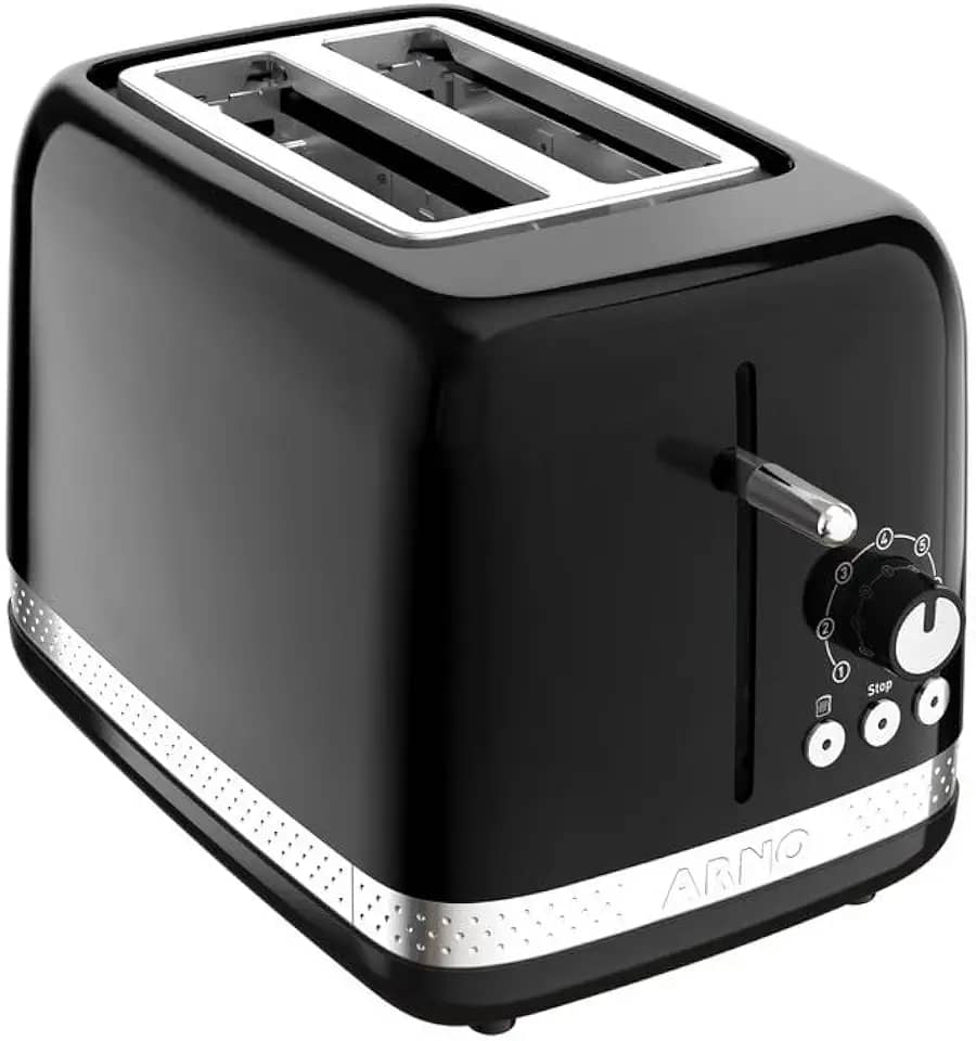 Torradeira Arno Soleil Marfim Preta, com 7 Níveis de Tostagem, Funções de Descongelar, Reaquecer e Parar, 220V