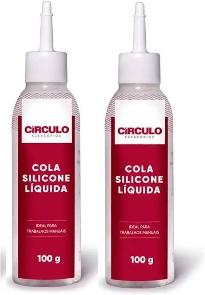 Kit 2 Colas Silicone Líquida 326720 Círculo - 100g Fixação Forte e Acabamento Transparente