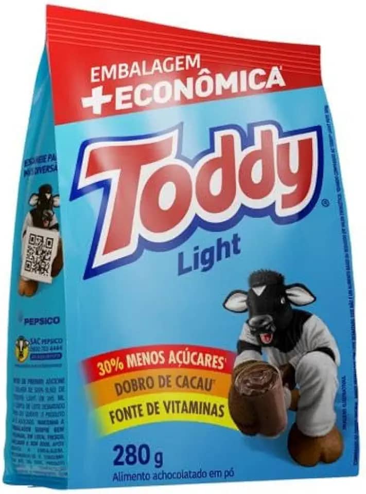 Achocolatado em Pó Light Toddy Pacote 280g Embalagem + Econômica