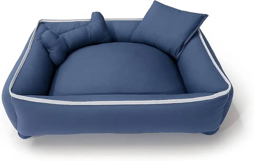 Cama Pet Média para Cachorro, Lavável, 60x60 cm, para Animais até 15kg, Muito Confortavel (Cinza Lunar)