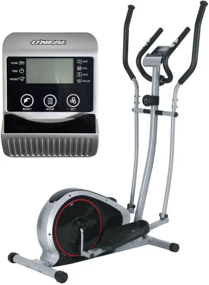Aparelho Elíptico Magnético Silencioso Semi Profissional com Monitor LCD e Hand Grip – Uso Residencial – 5kg Flywheel – Até 100kg