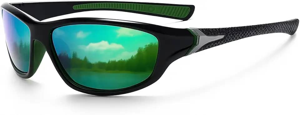 Óculos de sol esportivos polarizados para homens, pesca verde e caminhada, proteção UV400, óculos de sol masculinos para ciclismo, passeios de barco, esportes ao ar livre, dirigir