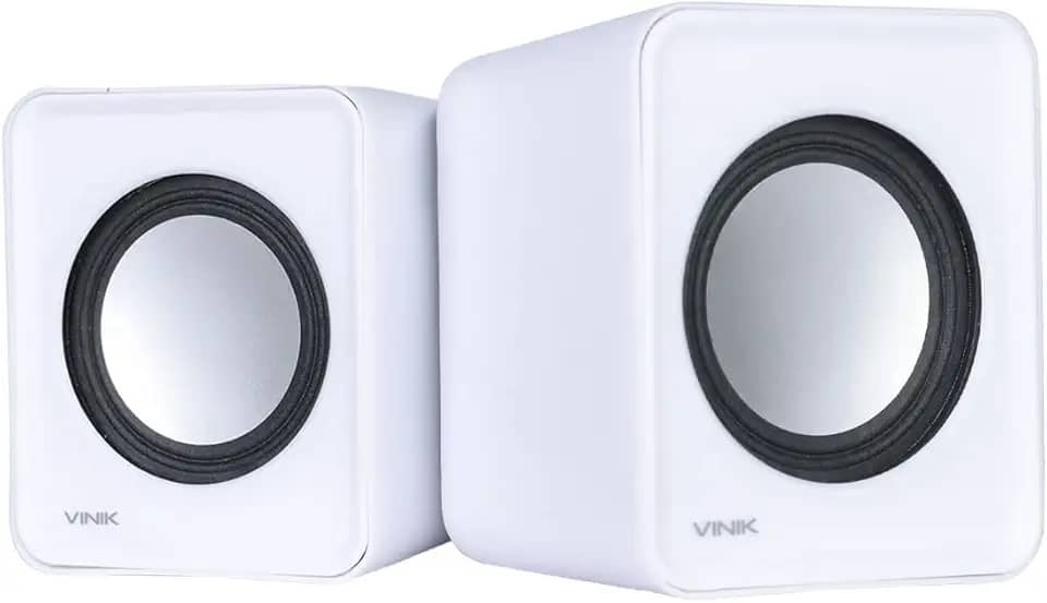 CAIXA DE SOM 2.0 USB 5V 2X 1W COM CONTROLADOR DE VOLUME BRANCA – VS-01B – VINIK
