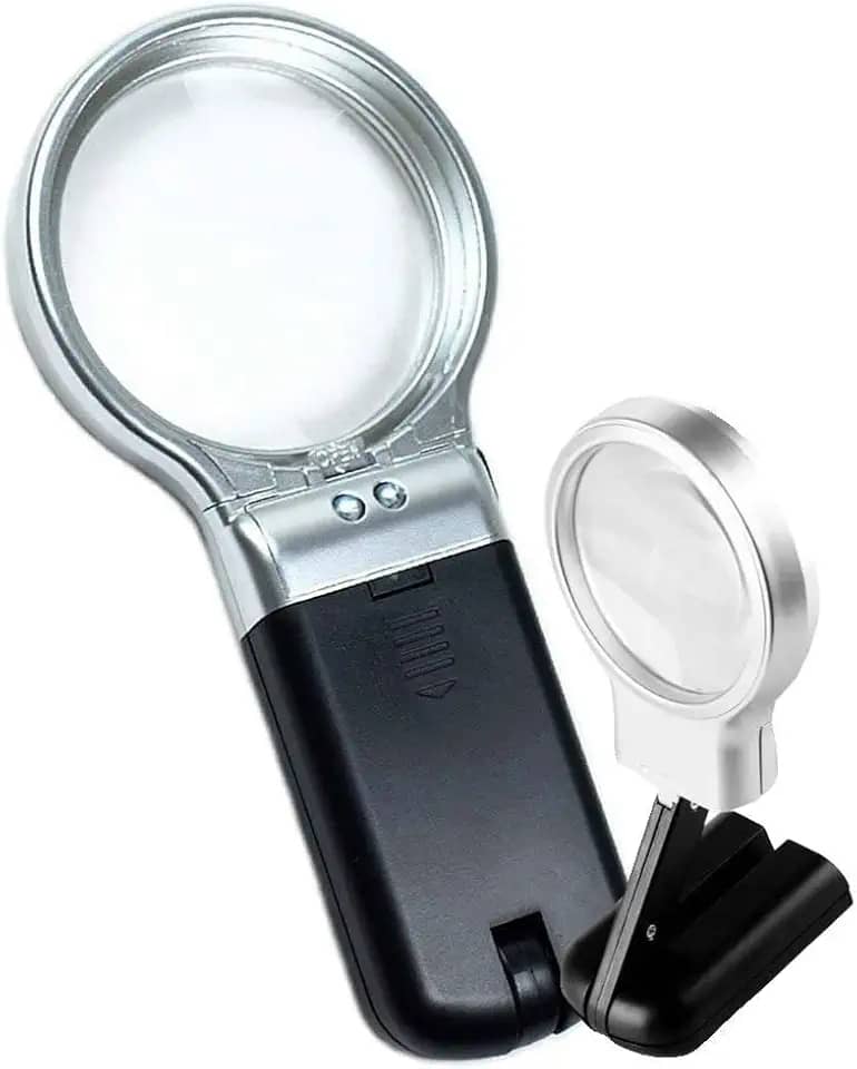 Lupa de Mão Com Luz 2 Leds dobravel 3x1 CBRN01491 - Commerce Brasil
