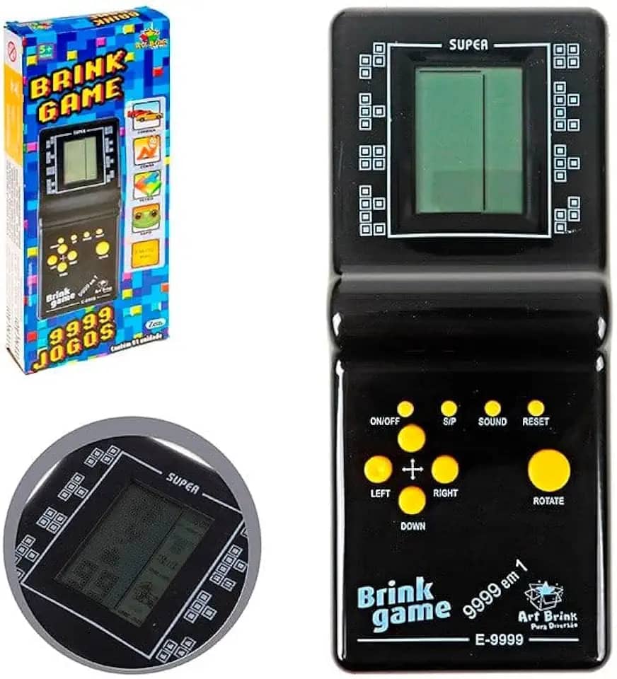 Console Portátil Brink Game 9999 em 1, Tela LCD Antirreflexo - Jogos Clássicos Retro, Controles Simples e Leves