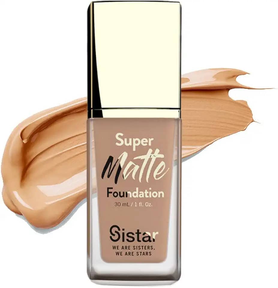 Sistar Base líquida super fosca que aperfeiçoa a base líquida, cobertura total, brilho, sem peso, de longa duração, 30 ml (bege rosa)