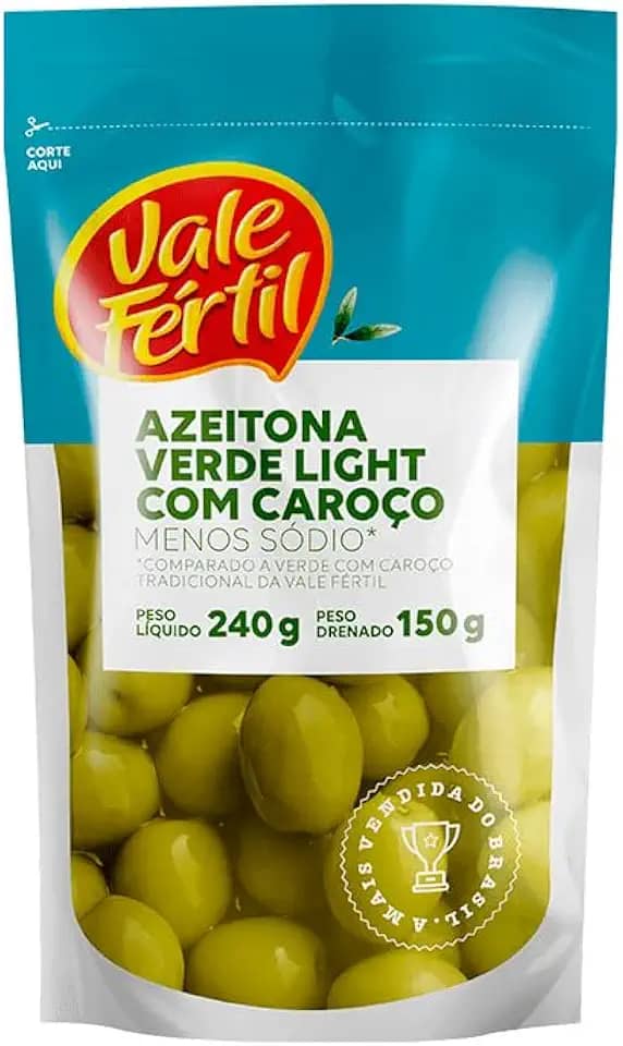 Vale Fértil Light - Azeitona Verde em Conserva, Sachê 150g
