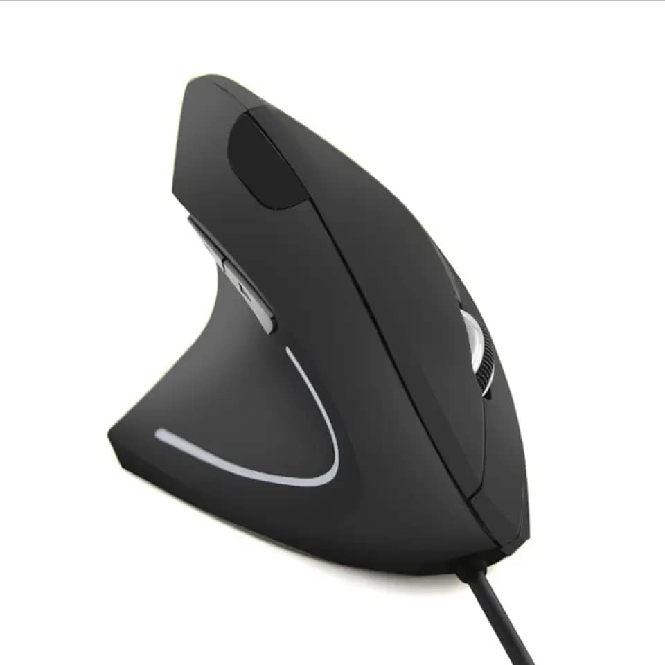 Mouse ergonômico para mão esquerda, mouse vertical com fio USB para canhotos, 3 resoluções ajustáveis (800/1200/1600), mouse óptico USB para escritório, para PC, laptop, computador, desktop, Mac