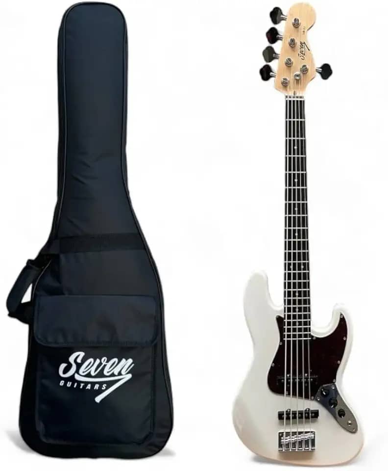 Contrabaixo Jazz Bass Seven 5 Cordas Sjb-57 WH Com Bag