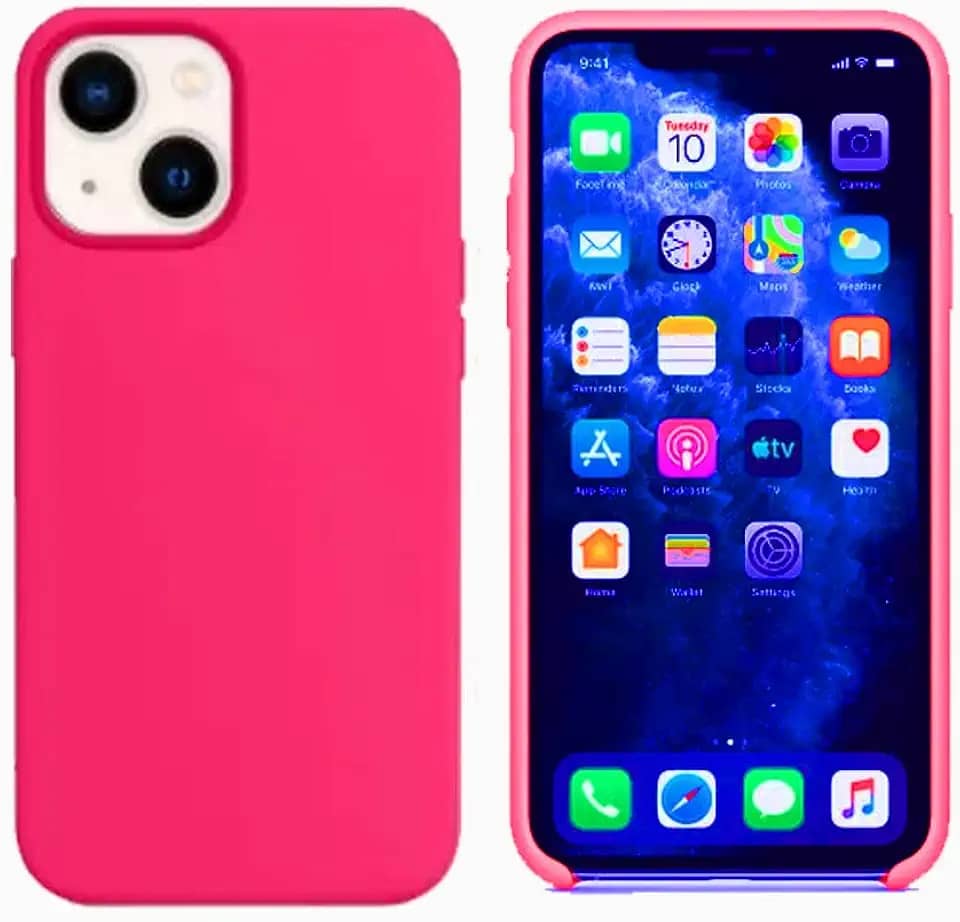 Capinha Slim Case Colorida Compatível Com IPhone 13 Vermelha,Preta, Laranja, Amarela, Azul, Rosa, Pink, Branca, Lilás, Marrom, Verde, Roxo Com 3 Camadas De Proteção PREMIUM (Rosa Pink)