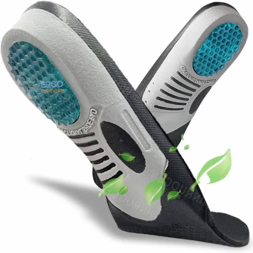 Palmilha Ortopédica Alivio Imediato Esporão/calcaneo/fascite calcanheira em gel anti impacto/Ajustável (Homens e mulheres) (41-46)