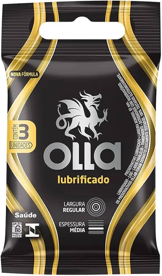 Olla Preservativo Camisinha Lubrificado - 3 Unidades
