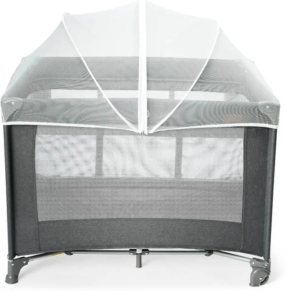 MaxiBaby Berço Portátil Infantil Cercado 0-15kg Lazy Grafite