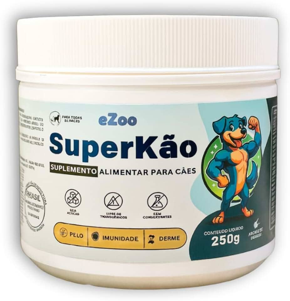 SuperKao Suplemento Alimentar Premium para Cães 250g com Vitaminas, Minerais e Probióticos Pelos Imunidade Derme