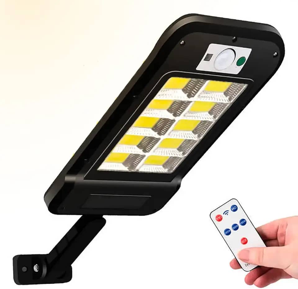 Luminária Solar Refletor Poste Led Luz Solar Potente Com Sensor de Presença a Prova d' Água - ALVATEC ATC