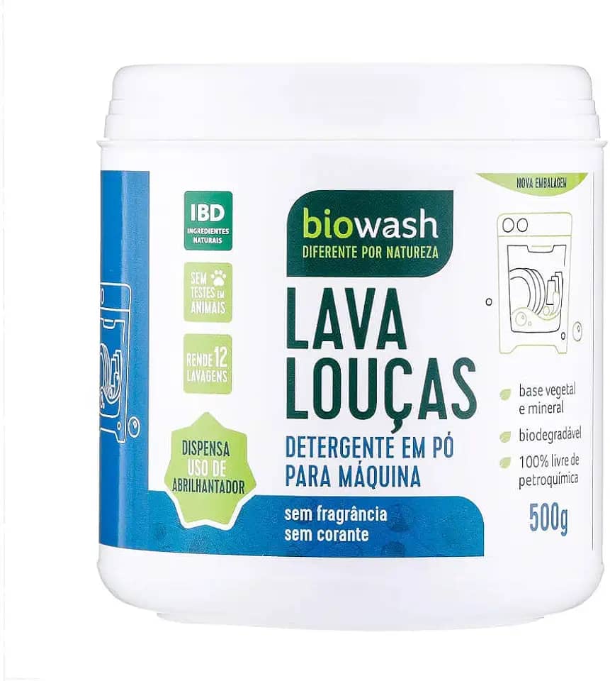 Biowash Bw Lava Louças Em Pó Para Máquina 500 Gr