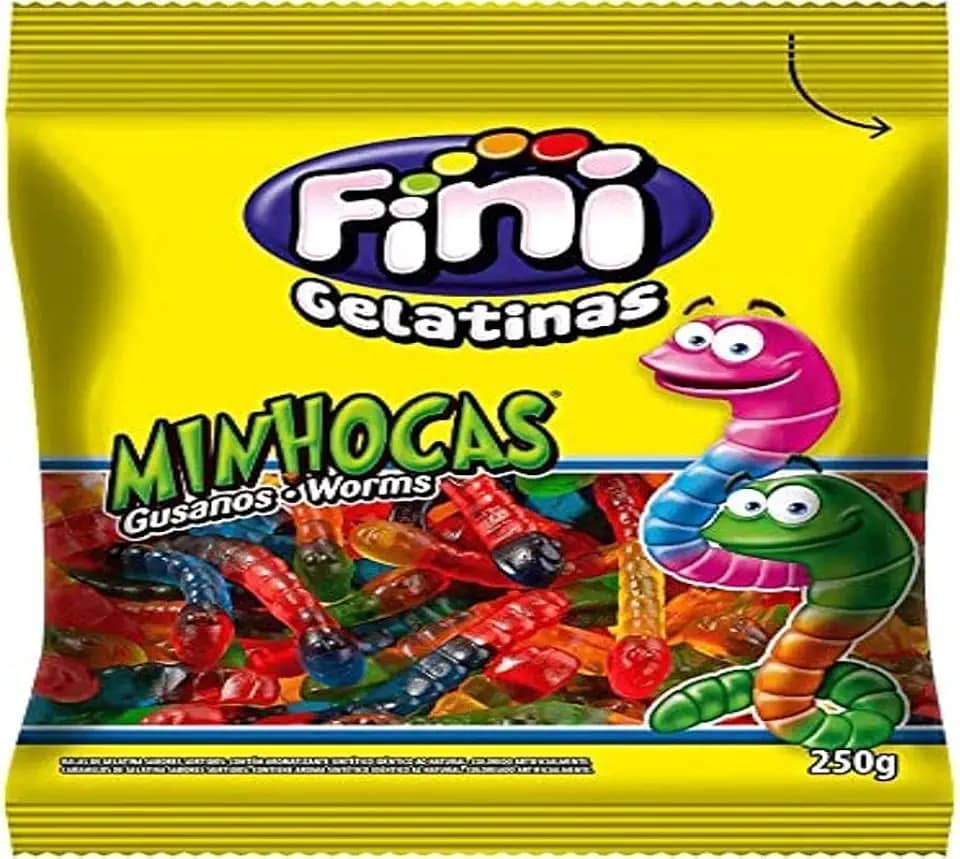 Fini Balas De Gelatina Minhocas 250G