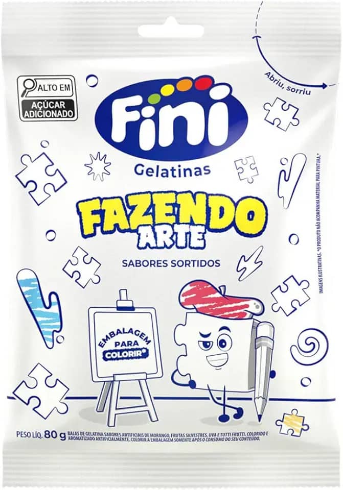 Bala Fini Gelatina Fazendo Arte Sabores Sortidos 80g