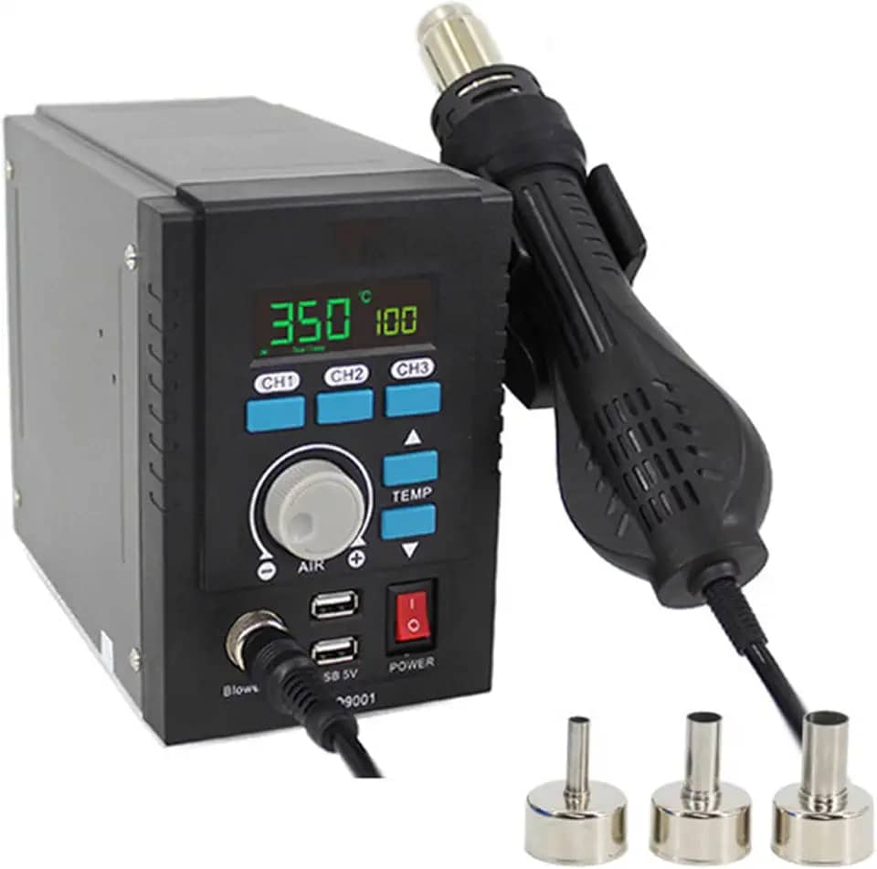 Estação de dessoldagem com temperatura constante ajustável e vento rotativo suave Estação de solda com pistola de ar quente Reparo de telefone celular