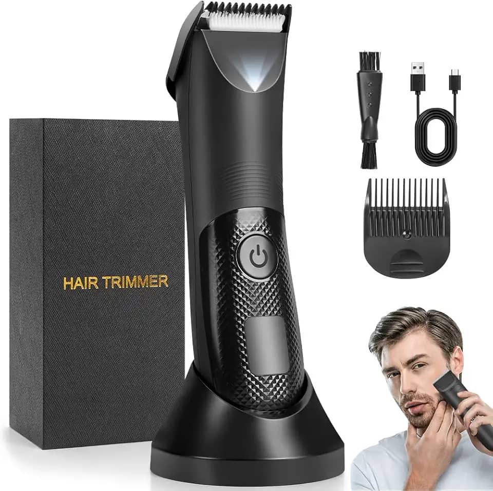 Barbeador Eletrico, Aparador de Pelos Intimos Masculino, Máquina de Aparar Pelos do Corpo, Máquina Barbear, Maquininha de Cortar Cabelo, Aparador de Pelos do Corpo, Maquina de Depilar Masculina, Hair Trimmer