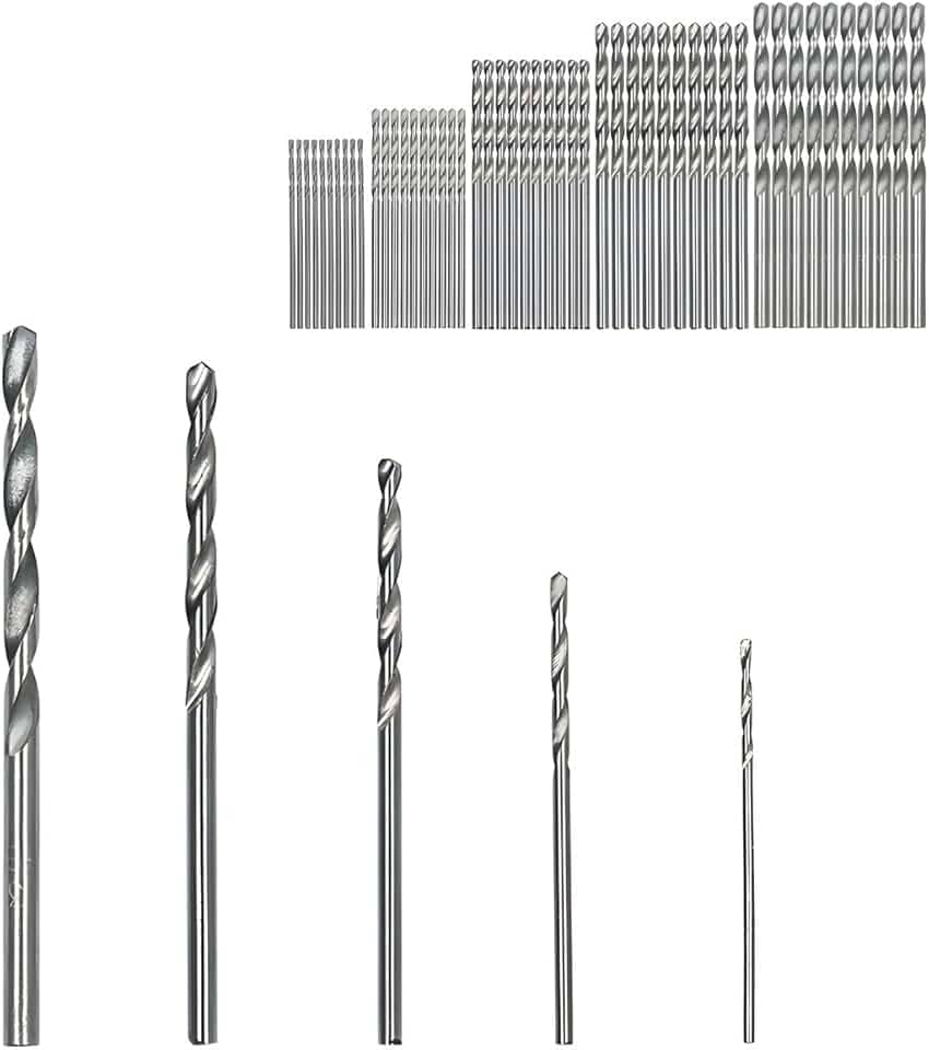 Kit de 50 Brocas para Metal, Madeira e Alumínio, Aço Rápido