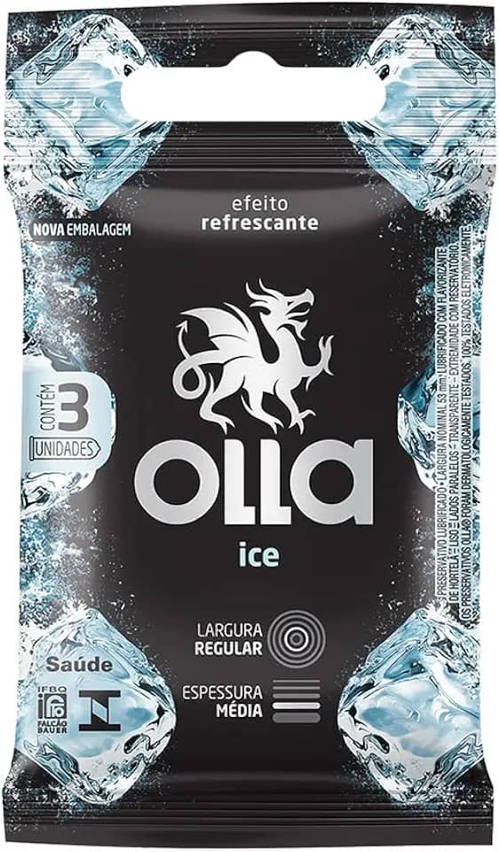 Olla Preservativo Camisinha Ice - 3 Unidades