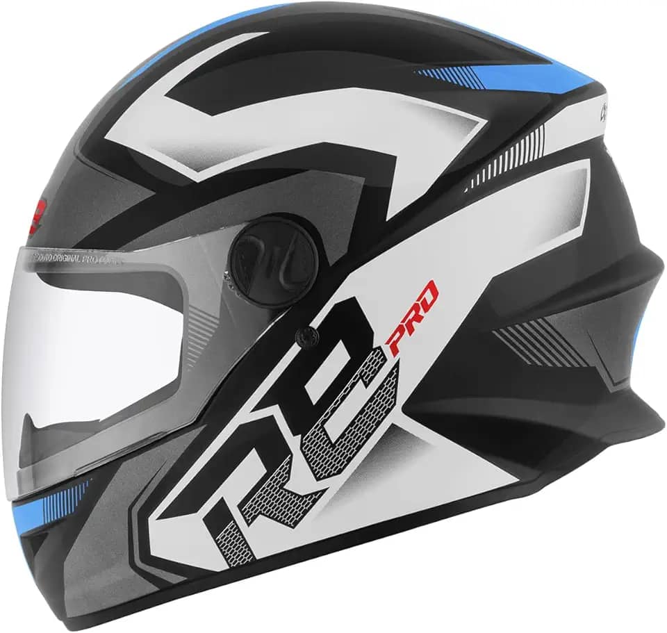 CAPACETE FECHADO PRO TORK R8 PRO BRILHANTE PRETO - AZUL TAM. 58